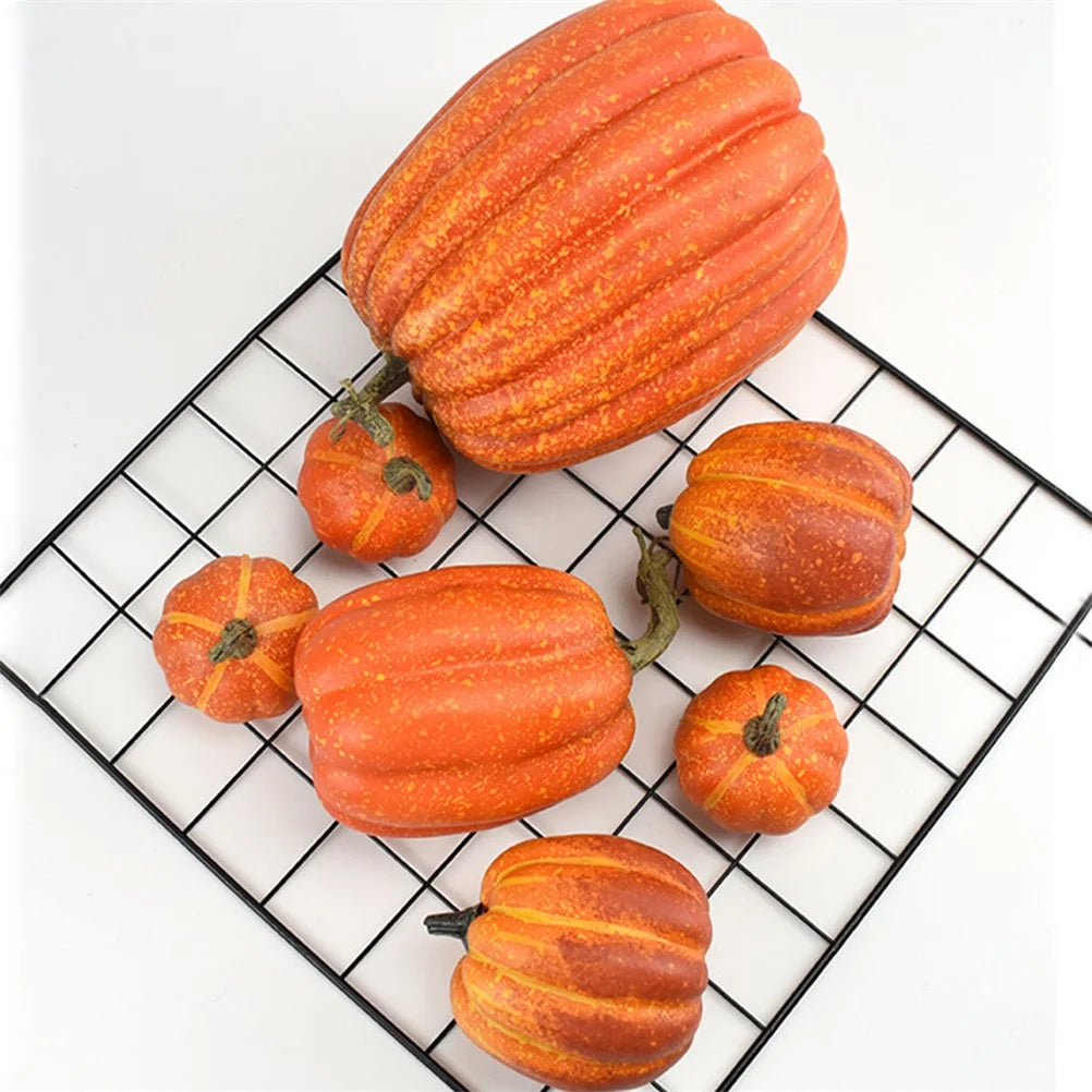 7PCS Artificial Pumpkin Decoration Set