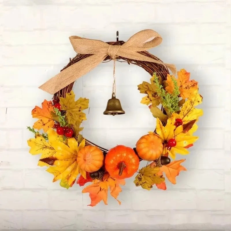 Charming Pumpkin Maple Leaf Door Garland