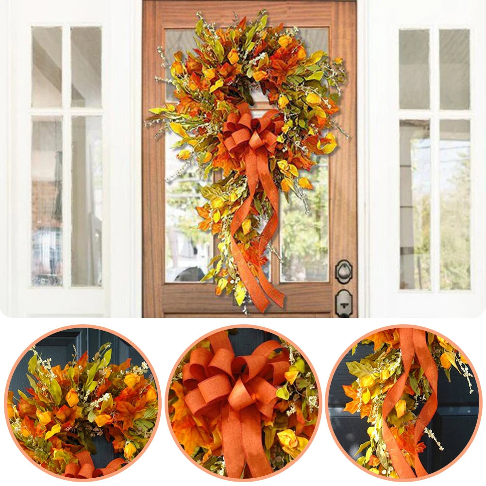 Autumn Maple Leaf Wreath for Home & Restaurant Decor