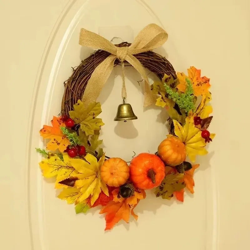 Charming Pumpkin Maple Leaf Door Garland