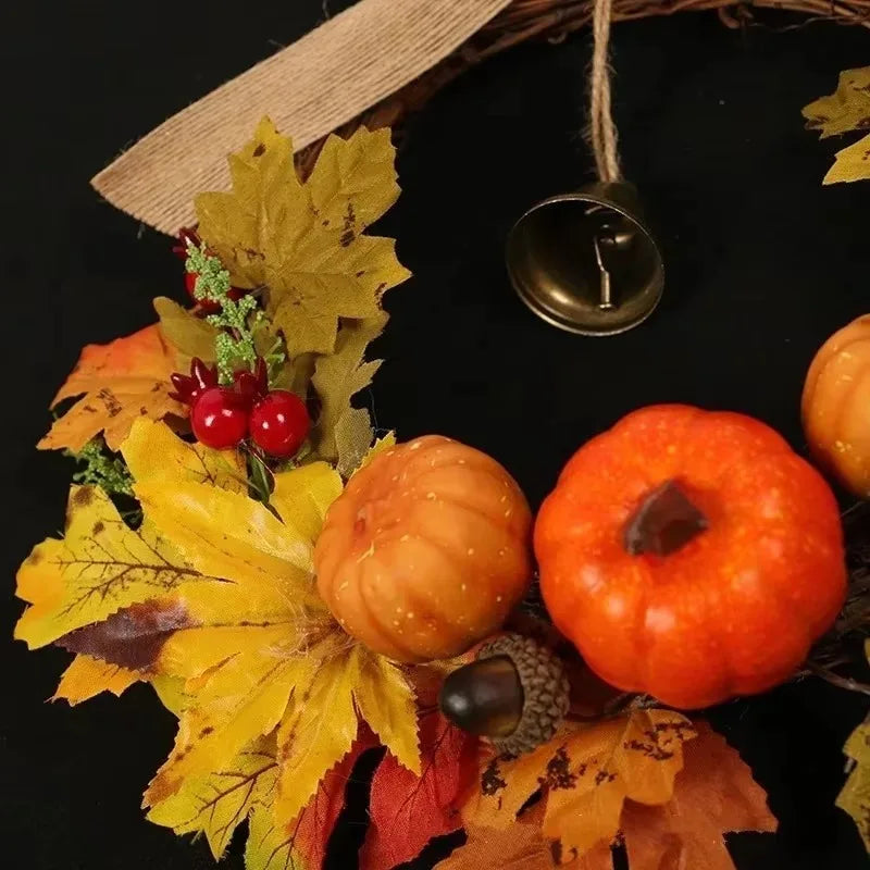 Charming Pumpkin Maple Leaf Door Garland