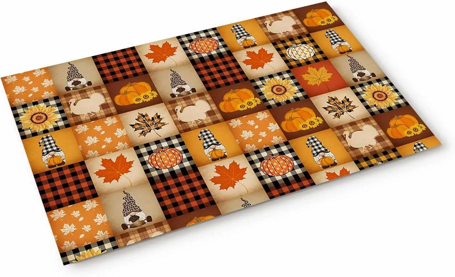 Cozy Fall Gnome Pumpkin Welcome Mat - Non-Slip Comfort