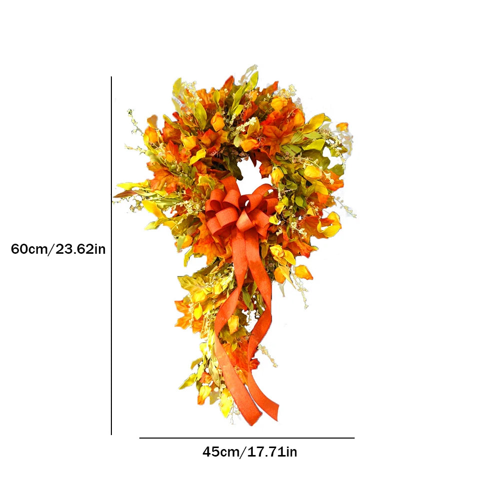 Autumn Maple Leaf Wreath for Home & Restaurant Decor