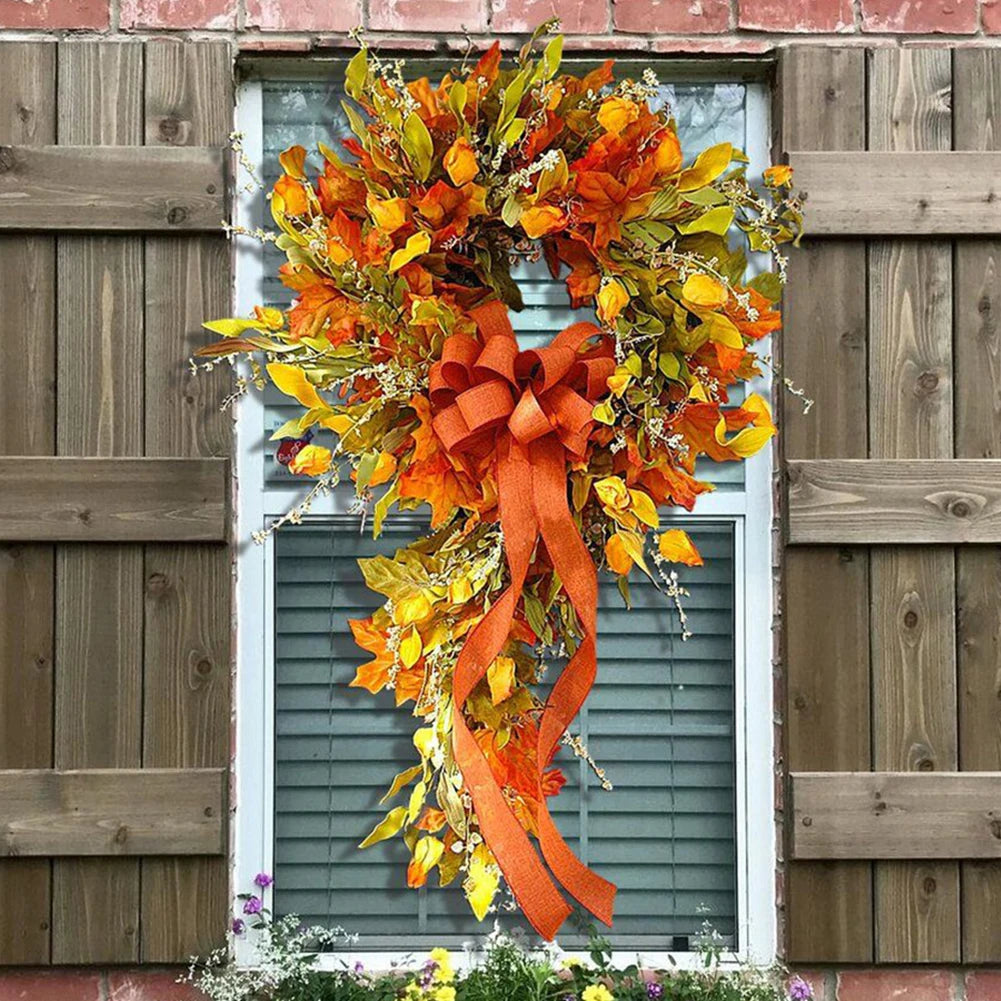 Autumn Maple Leaf Wreath for Home & Restaurant Decor