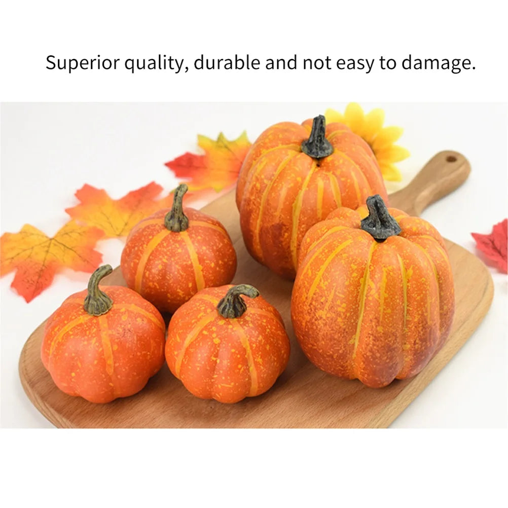 7PCS Artificial Pumpkin Decoration Set