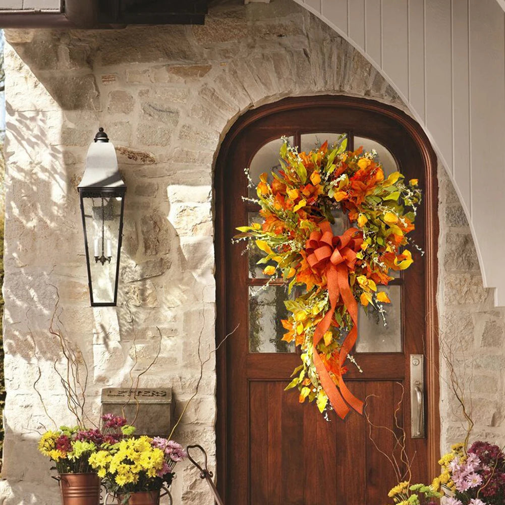 Autumn Maple Leaf Wreath for Home & Restaurant Decor