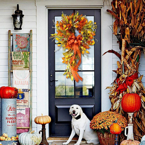 Autumn Maple Leaf Wreath for Home & Restaurant Decor