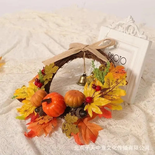Charming Pumpkin Maple Leaf Door Garland