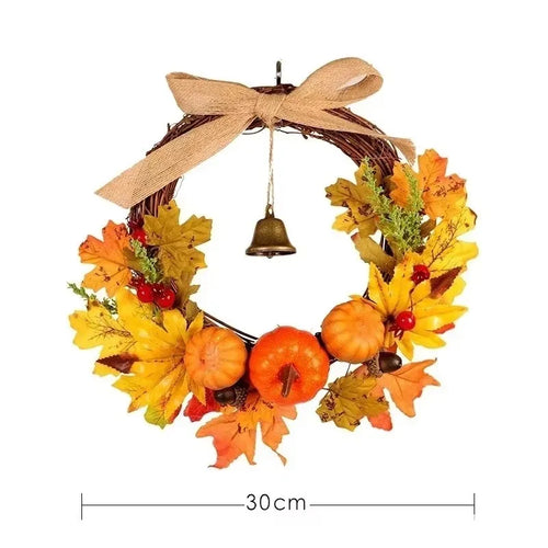 Charming Pumpkin Maple Leaf Door Garland