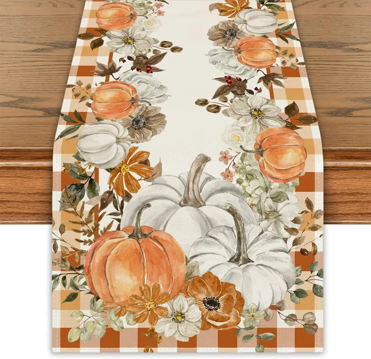Elegant Fall Harvest Pumpkin Table Runner