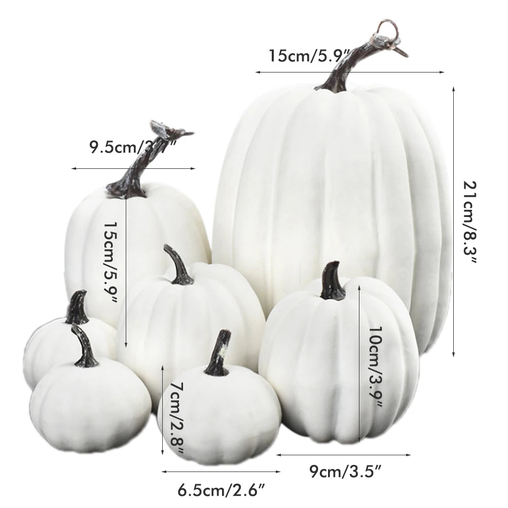 7PCS Artificial Pumpkin Decoration Set