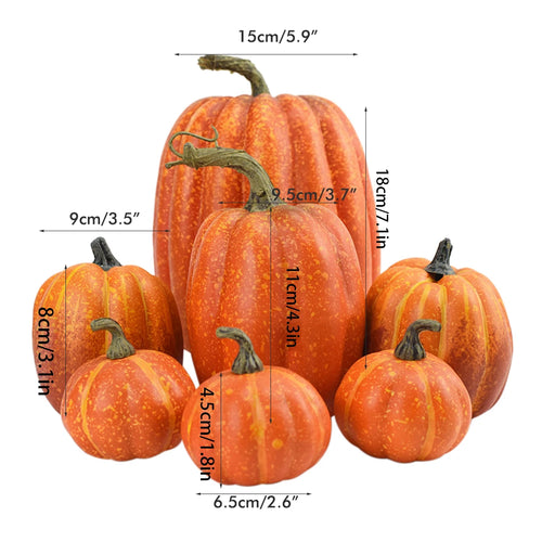 7PCS Artificial Pumpkin Decoration Set